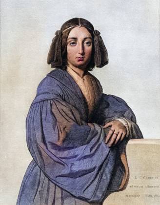 George Sand, das Pseudonym von Amantine Aurore Lucile Dupin de Francueil (geb. 1. Juli 1804 in Paris; gest. 8. Juni 1876 in Nohant), einer französischen Schriftstellerin, Historisch, digital restaurierte Reproduktion von einer Vorlage aus dem 19. Jahrhundert, Record date not stated 1f-4822568b