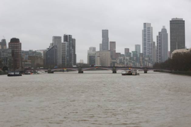 February 21, 2024, London, United Kingdom: General view of London skyscrapers during rainfall in central London. London United Kingdom - ZUMAs197 20240221_aab_s197_044 Copyright: xStevexTaylorx