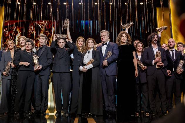49eme à dition de la cà rà monie des Cà sar à l?Olympia à Paris Adele Exarchopoulos (Cà sar de la meilleure actrice dans un second rà le pour « Je Verrai Toujours Vos Visages », Sandra Hüller, Cà sar de la meilleure actrice pour Anatomie d?une chute, Marie-Ange Luciani, David Thion, Dali Benssalah, Justine Triet, Cà sar de la meilleur rà alisation Pour Anatomie D?une Chute, Cà sar du meilleur scà nario original Pour Anatomie D?une Chute, Cà sar du meilleur film Pour Anatomie D?une Chute, Agnes Jaoui (Cà sar d?Honneur), Christopher Nolan (Cà sar d?Honneur), Valà rie Lemercier, Alice Douard (Cà sar Du Meilleur Film De Court Mà trage De Fiction pour « L?attente »), Andrea Laszlo De Simone (Cà Copyright: xBORDE-JACOVIDESx xBESTIMAGExBORDE-JACOVIDESx xBESTIMAGEx