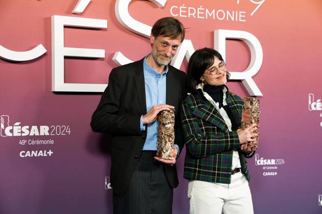 49eme ceremonie des CESAR - Salle de presse Phtocall des laureats. 49th CESAR ceremony awards. Photocall of winners : SÃ bastien Laudenbach, Chiara Malta 302003 2024-02-24 Olympia  Copyright: xIvankaxVoisinx xStarfacex STAR_302003_027