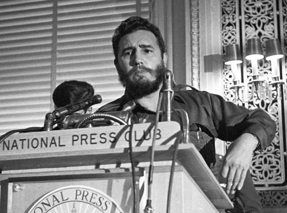 Fidel Castro at the National Press Club in Washington, DC Prime Minister Fidel Castro of Cuba addresses a National Press Club luncheon in Washington, DC on April 20, 1959. His appearance came less than four months after he seized power in Cuba and he said he had no dictatorial ambitions. Credit: Benjamin E. Gene Forte CNP Washington District of Columbia United States of America EDITORIAL USE ONLY Copyright: xx BenjaminxE.x Gene xFortex cnpphotos063527