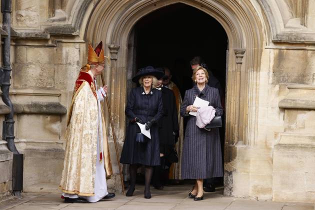 Bilder des Jahres 2024, Entertainment 02 Februar Entertainment Themen der Woche KW09 Entertainment Bilder des Tages . 27 02 2024. Windsor, United Kingdom. Queen Camilla at a memorial service for King Constantine of Greece at St.GeorgeÕs Chapel in Windsor, United Kingdom.  xPoolx xi-Imagesx IIM-25018-0019
