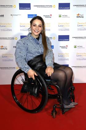 Kristina Vogel bei der Verleihung des Deutschen Lesepreises 2024 im Humboldt CarrÃ . Berlin, 27.02.2024