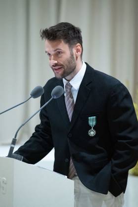 PFW Simon Jacquemus Medal Ceremony Simon Jacquemus attending the Simon Jacquemus Chevalier de l ordre des Arts et des Lettres Medal Ceremony as part of Paris Fashion Week in Paris, France on March 02, 2024. Photo by Aurore Marechal ABACAPRESS.COM Paris France  Copyright: xMarechalxAurore ABACAx