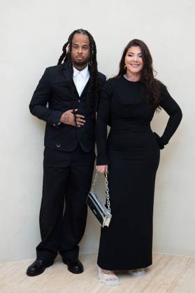 PFW Simon Jacquemus Medal Photocall Kalash and Clara Kata attending the Simon Jacquemus Chevalier de l ordre des Arts et des Lettres Medal Ceremony as part of Paris Fashion Week in Paris, France on March 02, 2024. Photo by Aurore Marechal ABACAPRESS.COM Paris France  Copyright: xMarechalxAurore ABACAx