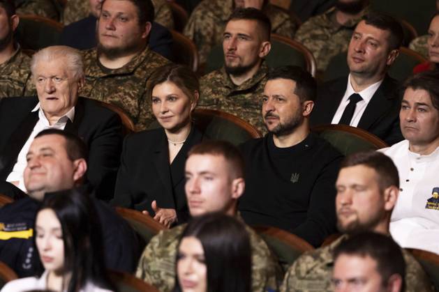 Ukraine, Wolodymyr Selenskyj während Verleihung des Taras Schewtschenko Preises in Kiew March 9, 2024, Kiev, Ukraine: Ukrainian President Volodymyr Zelenskyy and first lady Olena Zelenska attend the award ceremony for the 2024 Taras Shevchenko National Prize, March 9, 2024 in Kiev, Ukraine. The award recognizes artists, poets, journalists, composers, and theater figures for their outstanding contribution to the development of Ukrainian culture. Kiev Ukraine - ZUMAp138 20240309_zaa_p138_005 Copyright: xUkrainexPresidency UkrainianxPrex