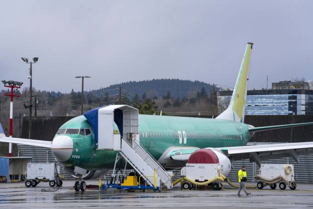 March 12, 2024, Renton, Washington, USA: Boeing airplanes in various stages of maintenance stand at the edge of the runway of Renton Municipal Airport near the Boeing Renton Factory, Tuesday. The Boeing Renton Factory is where the company s Boeing 737 MAX 9 passenger airliners are manufactured. Monday, the Department of Justice (DOJ) announced it has launched a criminal investigation into Boeing, little over two months after a door plug blew off an Alaskan Airlines 737 mid-flight. Meanwhile, the National Transportation Safety Board (NTSB) is conducting its own probe into the company. The chair of the board said getting Boeing to hand over the information needed has been frustrating. Questions about passenger safety and Boeing planes were di - ZUMAb344 20240312_znp_b344_003 Copyright: xM.xScottxBrauerx