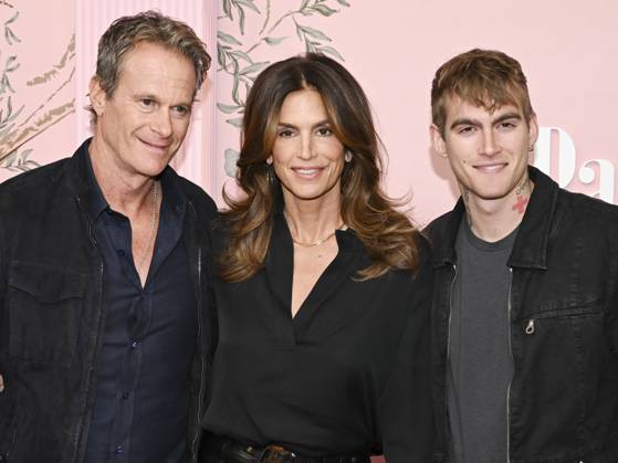 March 14, 2024, Beverly Hills, California, U.S.: Rande Gerber, Cindy Crawford and Presley Gerber attend the World Premiere Of Apple TV+ s Palm Royale Beverly Hills U.S. - ZUMAb173 20240314_aap_b173_236 Copyright: xBillyxBennightx