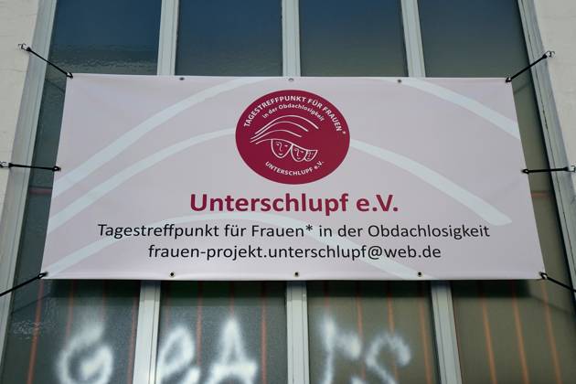 Frauen-Projekt Unterschlupf e.V. Frauen-Projekt Unterschlupf e.V., 02.10.2023, Kreuzberg, Wrangelstrasse, Berlin, Unterschlupf e.V. ist ein Tagestreffpunkt für Frauen in der Obdachlosigkeit.