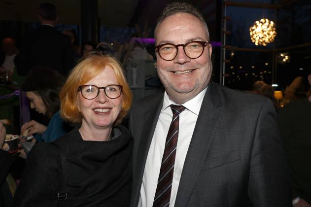 Bobo Klimpel mit Frau Sabine bei der Verleihung des Comedy-Preises Recklinghäuser Hurz im Ruhrfestspielhaus. Recklinghausen, 18.03.2024