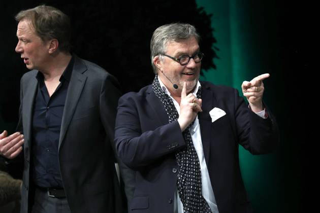 Achim Hagemann und Hape Kerkeling bei der Verleihung des Comedy-Preises Recklinghäuser Hurz im Ruhrfestspielhaus. Recklinghausen, 18.03.2024