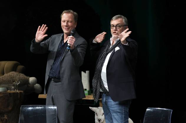 Achim Hagemann und Hape Kerkeling bei der Verleihung des Comedy-Preises Recklinghäuser Hurz im Ruhrfestspielhaus. Recklinghausen, 18.03.2024