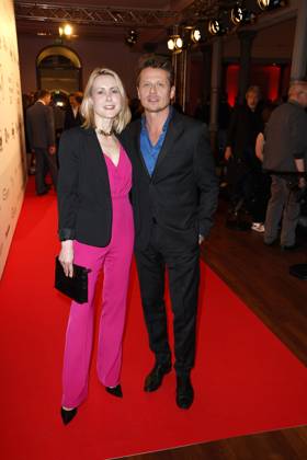 Franziska Hippe und Roman Knizka bei der Verleihung vom Deutschen Hoerfilmpreis am 19.03.2024 in Berlin Deutscher Hoerfilmpreis 2024 in Berlin