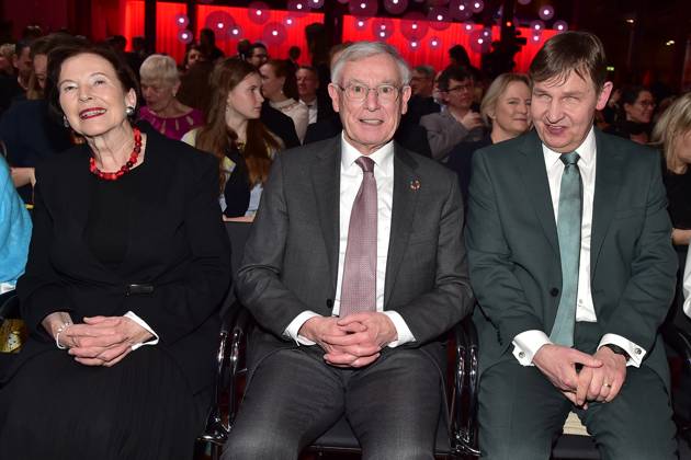 22. HörfilmPreis 2024 Eva Luise Köhler, Horst Köhler, Andreas Bethke (DBSV) Präsident¨22. Deutscher Hörfilmpreis 2024 in der Hauptstadtrepräsentanz der Deutschen Telekom in Berlin, am 19.03.2024