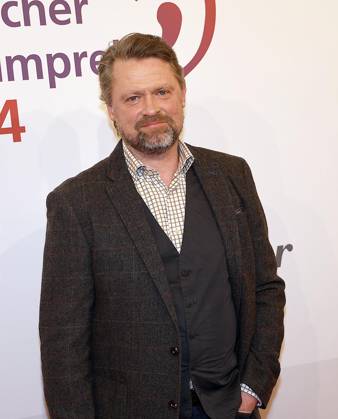 Mathias Harrebye-Brandt beim Deutschen Hoerfilmpreis 2024 in der Hauptstadtrepraesentanz der Deutschen Telekom Berlin.