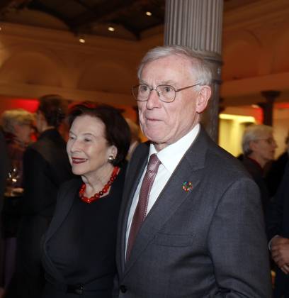 Horst Koehler mit Ehefrau Eva-Luise beim Deutschen Hoerfilmpreis 2024 in der Hauptstadtrepraesentanz der Deutschen Telekom Berlin.