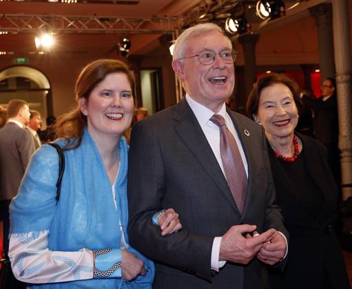 Ulrike Koehler, Horst Koehler, Eva Luise Koehler beim Deutschen Hoerfilmpreis 2024 in der Hauptstadtrepraesentanz der Deutschen Telekom Berlin.