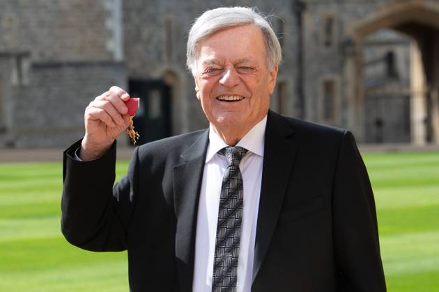 . 20 03 2024. Windsor, United Kingdom. Radio broadcaster Tony Blackburn with his OBE after an Investiture at Windsor Castle, United Kingdom.  xPoolx xi-Imagesx IIM-25077-0001