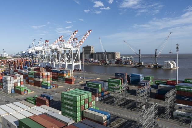 February 13, 2024, City Of Buenos Aires, City Of Buenos Aires, Argentina: Port of Buenos Aires from a boat City Of Buenos Aires Argentina - ZUMAf135 20240213_aap_f135_001 Copyright: xJulietaxFerrariox
