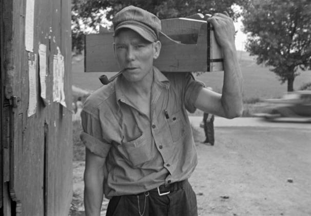 PENNSYLVANIA: WORKER, 1935. Portrait of a carpenter in Westmoreland County, Pennsylvania. Photograph by Walker Evans, 1935.  Copyright: xGRANGERx xGRANGERx 0268404