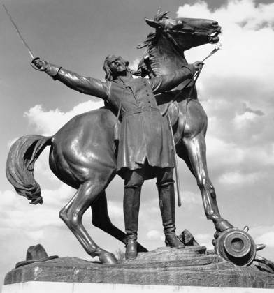 CIVIL WAR MONUMENT, 1936. Vicksburg Battlefield Monument depicting Brigadier General Lloyd Tilghman, killed 16 May 1863 during the Battle of Champion Hill, Mississippi. Photograph by Walker Evans, 1936.  Copyright: xGRANGERx xGRANGERx 0908636