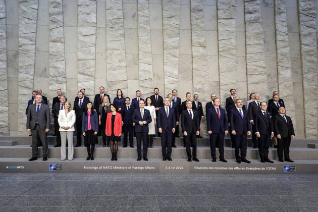 Bilder des Jahres 2024, News 04 April News Themen der Woche KW14 News Bilder des Tages Familienfoto im Rahmen des Treffens der NATO-Aussenministerinnen und -Aussenminister. Bruessel, 03.04.2024. Fotografiert im Auftrag des Auswaertigen Amtes. Bruessel Berlgien Copyright: xJaninexSchmitzxAAxphotothek.dex