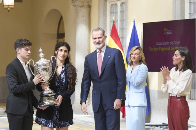 05-04-2024 Madrid Queen Letizia and King Felipe attend the 2022 national sports awards at the El Pardo palace in Madrid. No Spain Â  Copyright: xPPEx