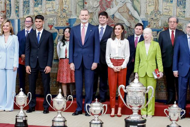 Royals At National Sports Awards - Madrid Queen Letizia of Spain, King Felipe of Spain attend the National Sports awards 2024 at El Pardo palace on the 4th of April of 2024 in Madrid, Spain. Photo by Archie Andrews ABACAPRESS.COM Madrid Spain  Copyright: xAndrewsxArchie ABACAx
