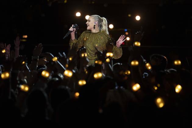 April 3, 2024, Austin, Tx, United States: Country singer and show host KELSEA BALLERINI performs at a Country Music Television (CMT) highlights taping at the South Mall on the University of Texas campus April 3, 2024. The CMT Awards return to Austin, the self-proclaimed Live Music Capital of the World, with a live show on April 7, 2024. Austin United States - ZUMAd150 20240403_znp_d150_068 Copyright: xBobxDaemmrichx