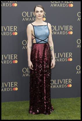 . 14 04 2024. London, United Kingdom. Cara Delevingne arriving at the Olivier Awards in London. xStephenxLockx xi-Imagesx IIM-25122-0036