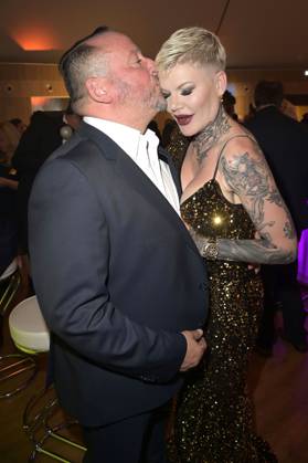 Melanie Müller mit Freund Andreas Kunz bei der Verleihung des 24. Radio Regenbogen Award 2024 in der Europa-Park Arena. Rust, 19.04.2024