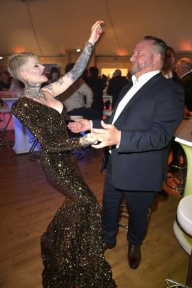 Melanie Müller mit Freund Andreas Kunz bei der Verleihung des 24. Radio Regenbogen Award 2024 in der Europa-Park Arena. Rust, 19.04.2024