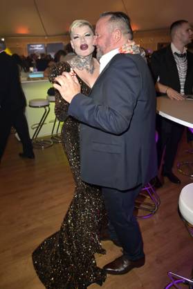 Melanie Müller mit Freund Andreas Kunz bei der Verleihung des 24. Radio Regenbogen Award 2024 in der Europa-Park Arena. Rust, 19.04.2024