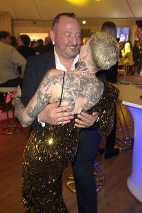 Melanie Müller mit Freund Andreas Kunz bei der Verleihung des 24. Radio Regenbogen Award 2024 in der Europa-Park Arena. Rust, 19.04.2024