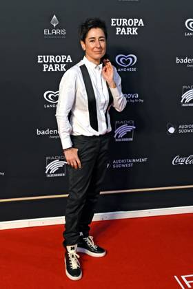 RADIO REGENBOGEN AWARD 2024. Dunja Hayali anläßlich der Verleihung des Medienpreises aus Baden-Württemberg Radio Regenbogen Award am 19.04.2024 im Europapark Rust. 20240419MWI127742