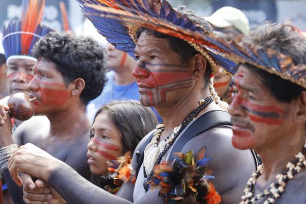 Bilder des Jahres 2024, News 04 April News Themen der Woche KW16 News Bilder des Tages BELÉM, PA - 21.04.2024: SEMANA DOS POVOS INDÍGENAS - From April 18th to 21st, Belém, in Pará, will host Indigenous Peoples Week. The event& 39;s theme is ?Is Pará an Indigenous Territory? and brings the climate leading up to COP-30, with reflections related to climate change and the environment. The expectation is that more than 400 indigenous people will participate in the program. Climate Walk in Defense of the Earth - Towards COP30. x2526269x  OswaldoxForte