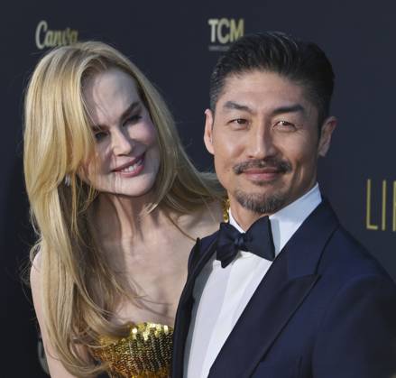 Nicole Kidman and Brian Tee attend the 49th AFI Lifetime Achievement Award tribute gala honoring Kidman at the Dolby Theatre in the Hollywood section of Los Angeles on Saturday, April 27, 2024.  LAP2024042784 JIMxRUYMEN