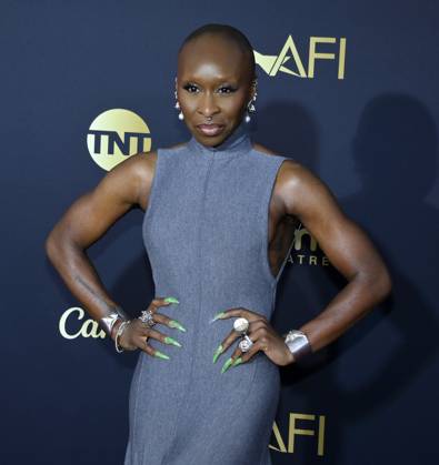 British actress Cynthia Erivo attends the 49th AFI Lifetime Achievement Award tribute gala honoring Nicole Kidman at the Dolby Theatre in the Hollywood section of Los Angeles on Saturday, April 27, 2024.  LAP2024042781 JIMxRUYMEN