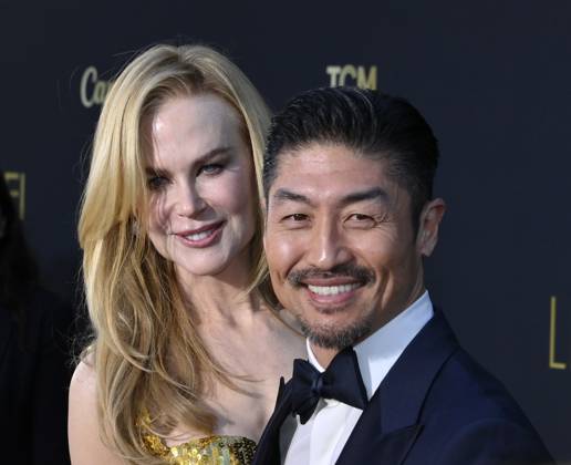 Nicole Kidman and Brian Tee attend the 49th AFI Lifetime Achievement Award tribute gala honoring Kidman at the Dolby Theatre in the Hollywood section of Los Angeles on Saturday, April 27, 2024.  LAP2024042734 JIMxRUYMEN