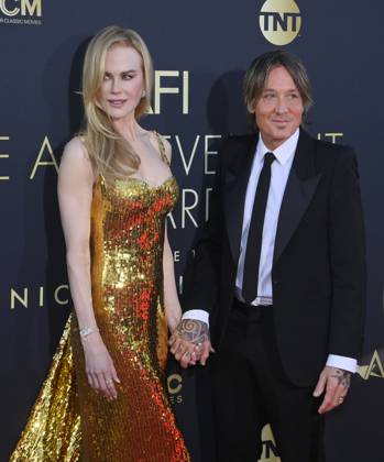Nicole Kidman and Keith Urban attend the 49th AFI Lifetime Achievement Award tribute gala honoring Kidman at the Dolby Theatre in the Hollywood section of Los Angeles on Saturday, April 27, 2024.  LAP2024042722 JIMxRUYMEN