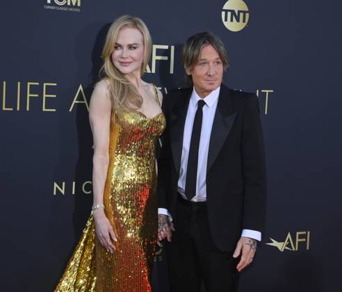 Nicole Kidman and Keith Urban attend the 49th AFI Lifetime Achievement Award tribute gala honoring Kidman at the Dolby Theatre in the Hollywood section of Los Angeles on Saturday, April 27, 2024.  LAP2024042714 JIMxRUYMEN