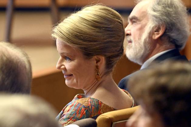 50th anniversary of the Baillet Latour Fund BRUSSELS, BELGIUM - APRIL 29: Queen Mathilde took part in the celebration of the 50th anniversary of the Baillet Latour Fund at the Palais des Académies, gave a speech and then presented the Baillet Latour Biomedical Award, which this year was dedicated to cancer research on April 29, 2024 in Brussels, Belgium, 29 04 2024 Brussels Belgium  Copyright: xDidierxLebrunx