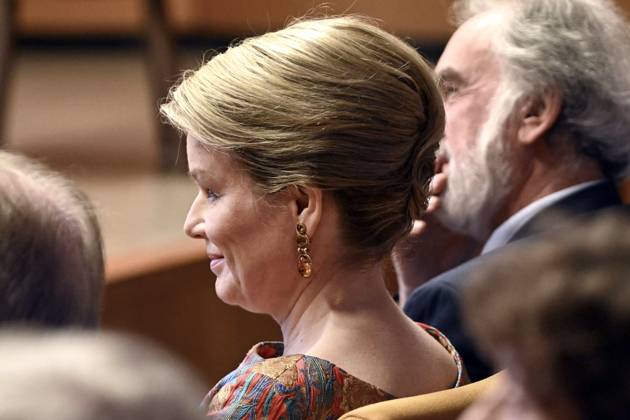 50th anniversary of the Baillet Latour Fund BRUSSELS, BELGIUM - APRIL 29: Queen Mathilde took part in the celebration of the 50th anniversary of the Baillet Latour Fund at the Palais des Académies, gave a speech and then presented the Baillet Latour Biomedical Award, which this year was dedicated to cancer research on April 29, 2024 in Brussels, Belgium, 29 04 2024 Brussels Belgium  Copyright: xDidierxLebrunx