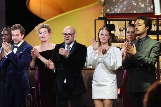 Deutscher Filmpreis 2024 Margarita Broich, Jürgen Vogel, Jasna Fritzi Bauer und Gizem Emre bei der Verleihung der Lola - Deutscher Filmpreis 2024 im Theater am Potsdamer Platz in Berlin 03.05.2024 Copyright: xEventpressx