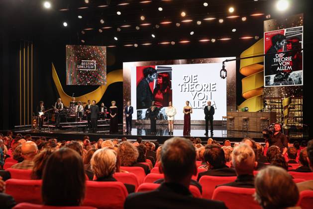 Deutscher Filmpreis 2024 Ivy Quainoo. Aurel Mertz, Gizem Emre, Tobias Krell (Checker Tobi), Margarita Broich und Jasna Fritzi Bauer bei der Verleihung der Lola - Deutscher Filmpreis 2024 im Theater am Potsdamer Platz in Berlin 03.05.2024 Copyright: xEventpressx