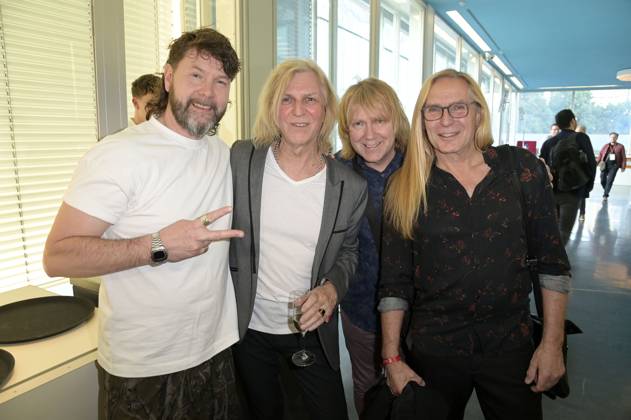 Rea Garvey, Rüdiger Ritchie Barton, Tobias Künzel und Uwe Hassbecker bei der Verleihung des Fred Jay Preises 2024 im bcc Berlin Congress Center. Berlin, 14.05.2024