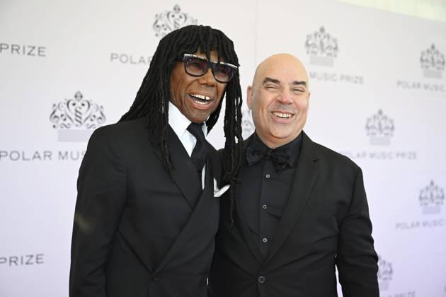 Polar music prize recipient Nile Rodgers and his manager Merck Mercuriadis arrive at the Polar Music Prize awards at Grand hotel in Stockholm, Sweden on may 21, 2024 STOCKHOLM SWEDEN x10070x  Copyright: xJessicaxGow TTx POLAR MUSIC PRIZE 2024 w_NQzBsoUMs