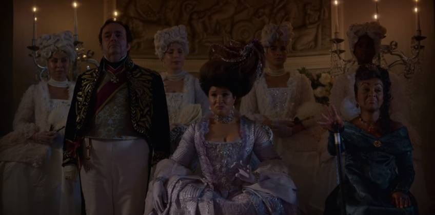 Hugh Sachs and Golda Rosheuvel Los Angeles.CA.USA. Hugh Sachs and Golda Rosheuvel in a scene in the (C) Netflix romantic drama Bridgerton TV) (2024) S3E2 Season 3 Start date:2020 The series about the adventures of eight families set in the early 19th century England. LMK112-200524-001 Supplied by LMKMEDIA. Editorial Only. Landmark Media is not the copyright owner of these Film or TV stills but provides a service only for recognised Media outlets.