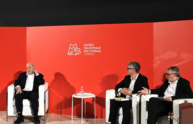 Turin, Piedmont: Turin,Italy Paul Schrader director and screenwriter receives the Stella della Mole Award at the National Cinema Museum with masterclass In the photo:Paul Schrader during the masterclass Turin  - ZUMAp169 20240522_zea_p169_1589 Copyright: xNickxZonnax