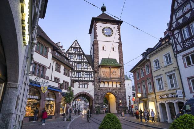 Schwabentor, Oberlinden, Altstadt, Freiburg im Breisgau, Baden-Württemberg, Deutschland
